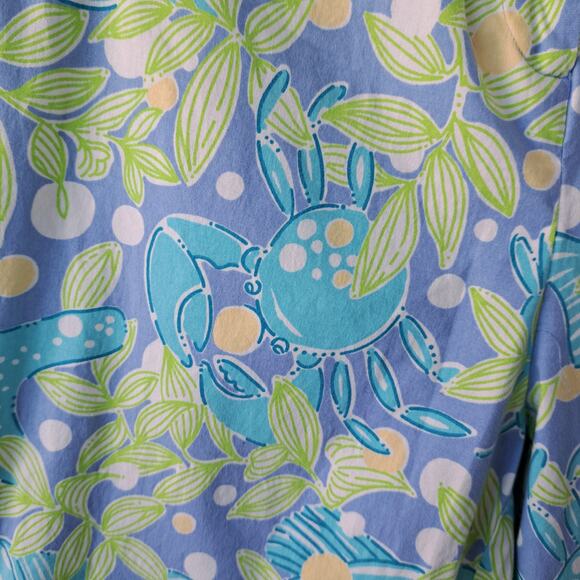 Lilly Pulitzer White Label Maternity Crop Pants Sweet Blue Crabby Size Small - Picture 4 of 9